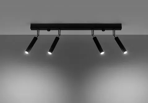 Czarny plafon z czterema reflektorami - 2X EX674 W8-W41