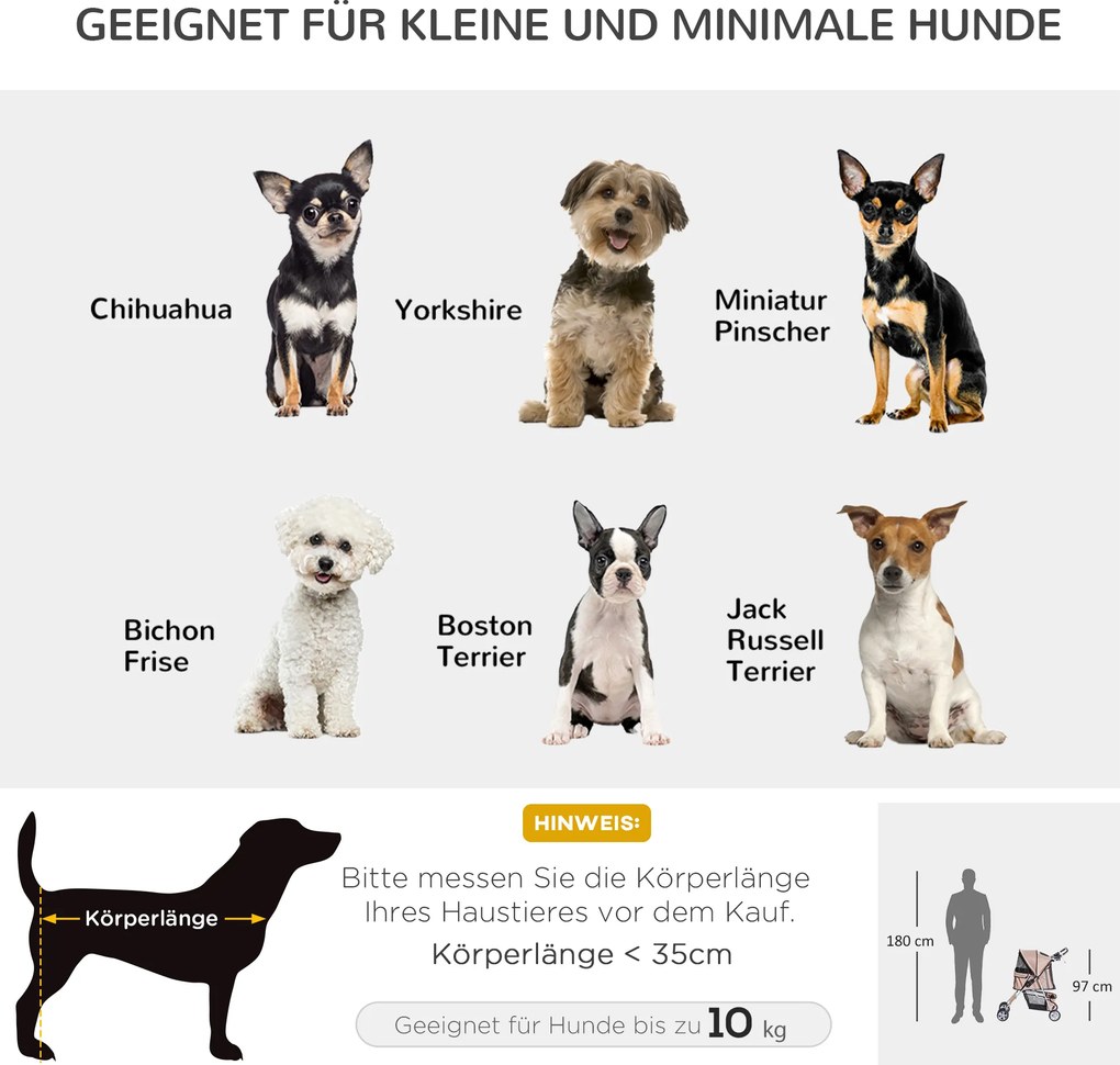 Outsunny Wózek dla Psa Kota Składany Kawowy do 15kg | Aosom PL