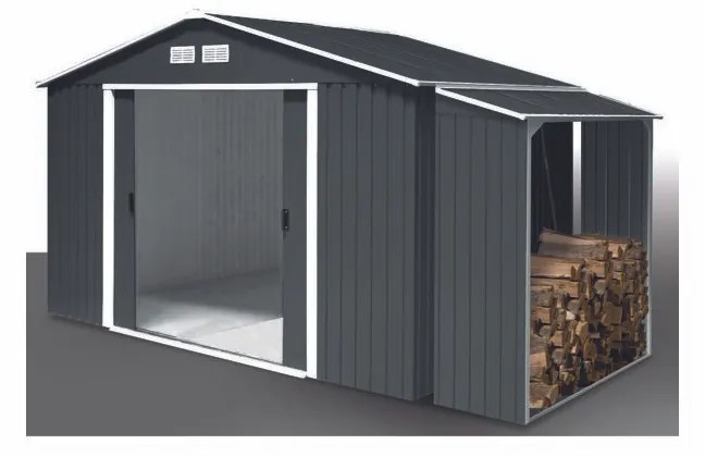 Duramax Blaszana wiata na drewno, antracyt