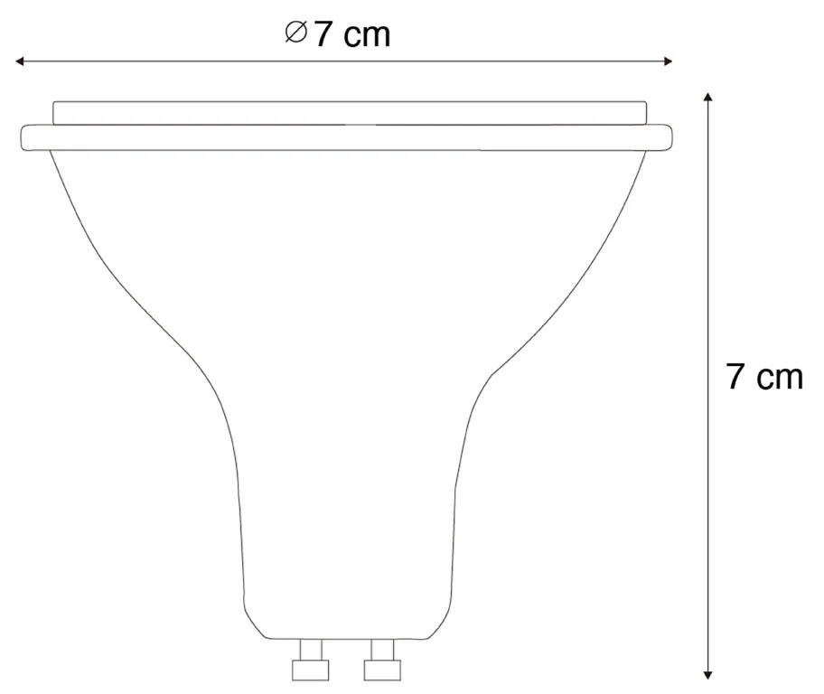Zestaw 5 żarówek LED GU10 z 3-stopniową regulacją jasności Kelvin 70mm 6W 500 lm 2200 - 3600K