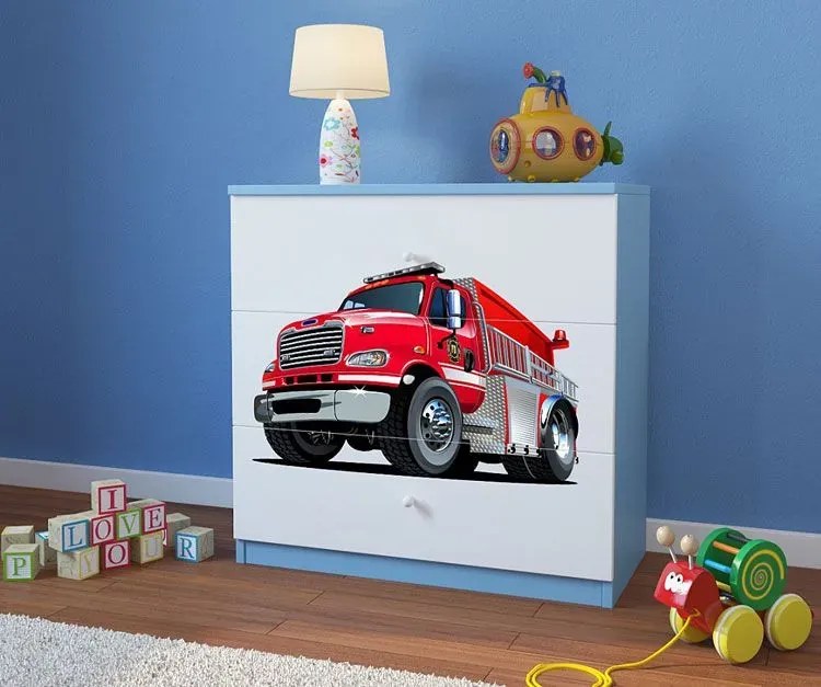 Komoda dla chłopca z szufladami mix - biało W3-D52
