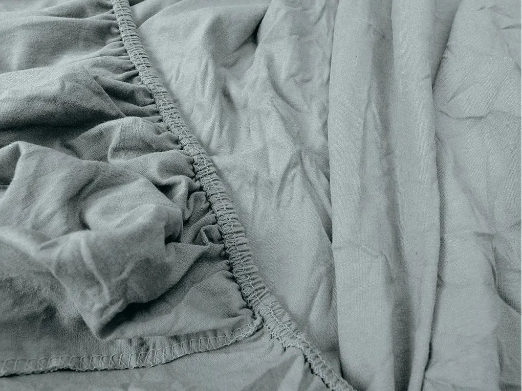 PrzytulneMieszkanie.pl Prześcieradło jersey zielono-niebieskie 90 x 200 cm