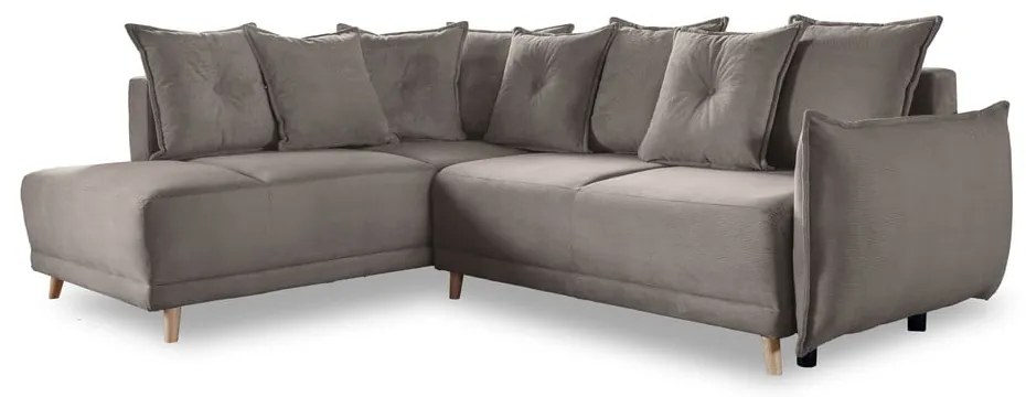 Jasnobrązowy sztruksowy rozkładany narożnik (lewostronny) Lazy Lukka – Miuform