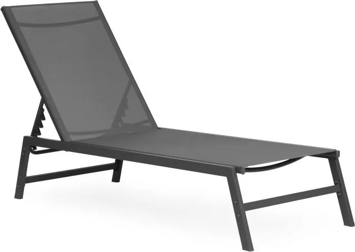 Leżak ogrodowy regulowany Alvero z siatki, kolor szary