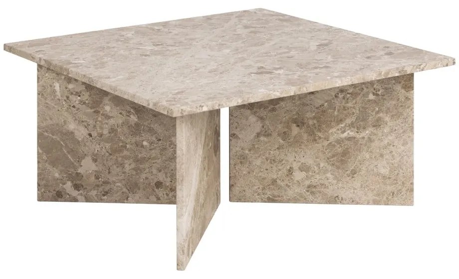 Beżowy marmurowy stolik 90x90 cm Vega – Actona