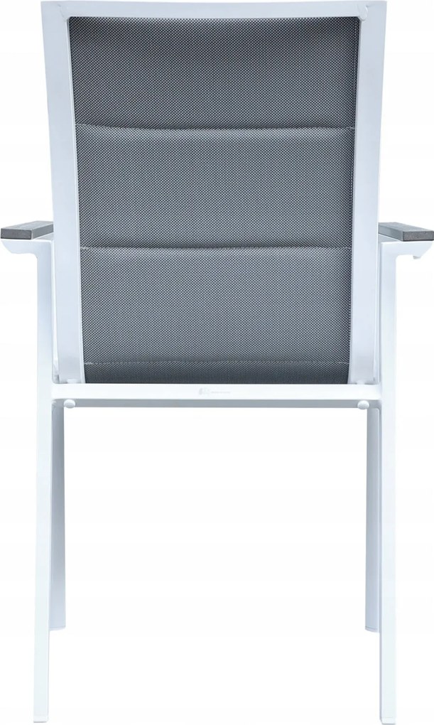 3587W-WH Krzesło Ogrodowe Aluminiowe Białe 56x65x88 cm Komfortowe Wytrzymałe Pianka