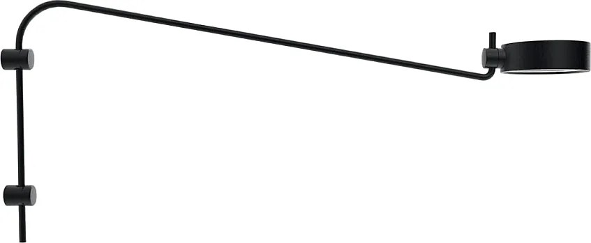 Kinkiet LED Zafferano SUPER O z ramieniem, czarny, akumulatorowy i ściemnialny