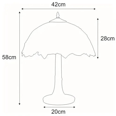 Lampa stołowa z witrażowym kloszem - S992-Vastra