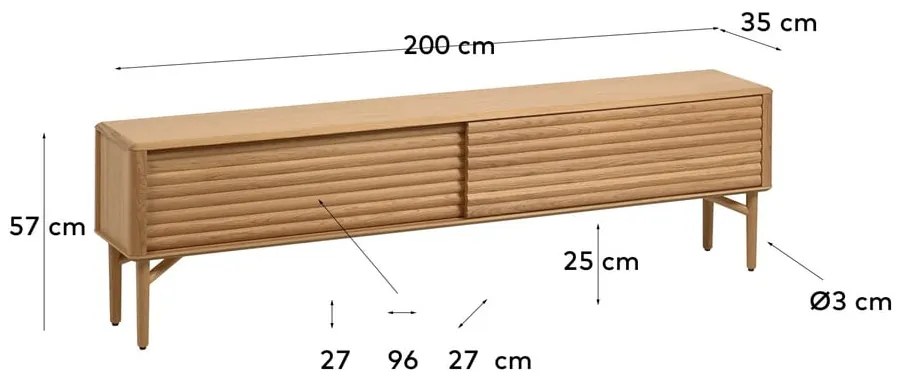 Komoda pod TV w dekorze dębu Kave Home Lenon