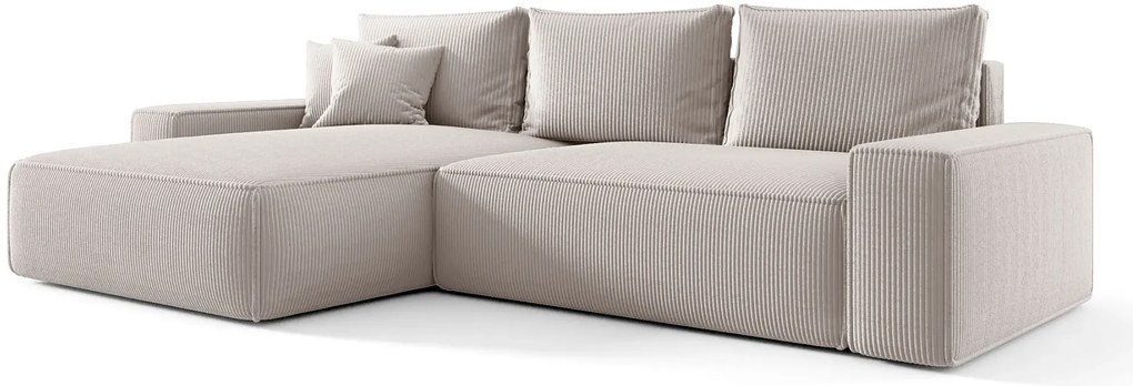 Kremowy narożnik rozkładany z pojemnikiem F2-E62