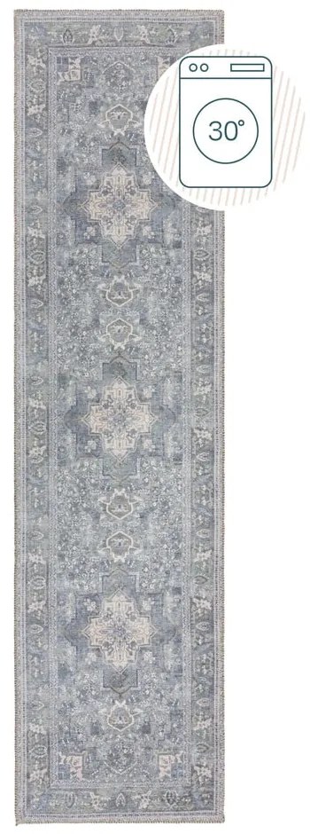 Zielony chodnik z mieszanki włókien z recyklingu odpowiedni do prania 60x230 cm Windsor – Flair Rugs