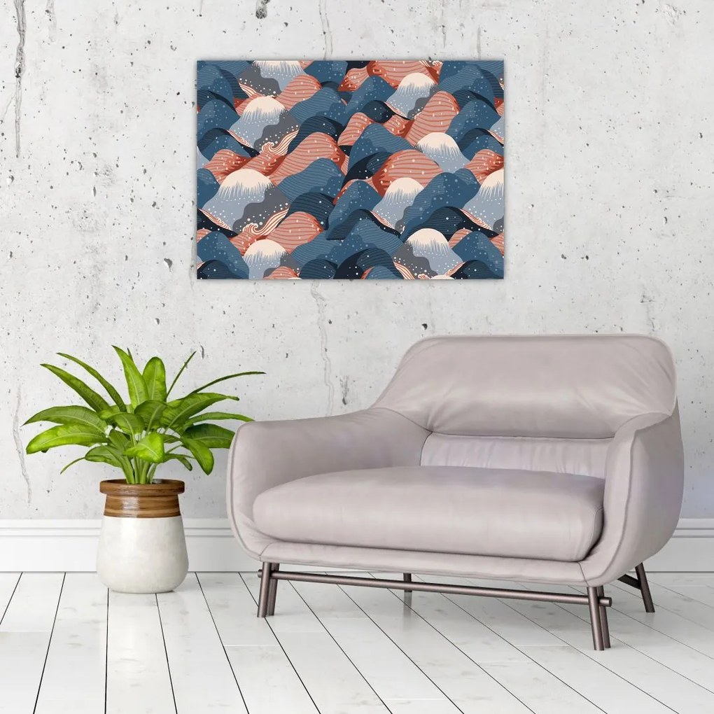 Obraz - Fale i wzgórza (70x50 cm)