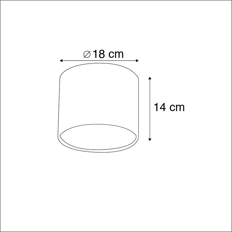 Pomarańczowy abażur z tkaniny ze złotym wnętrzem 18/18/14 Nowoczesny