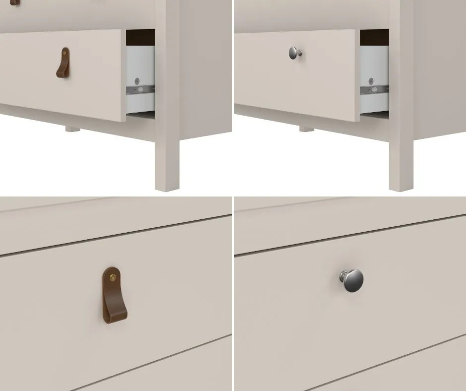 Komoda z szufladami na nóżkach Madrid 3S, kaszmir mat