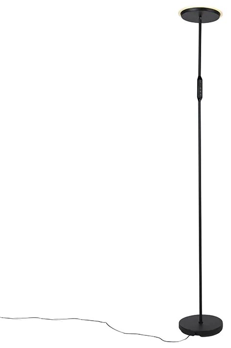 Candeeiro de pé preto com LED e comando remoto - Bumu