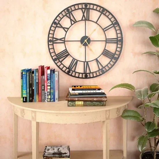 Stylowy czarny zegar w nowoczesnym stylu 60 cm M5-G13