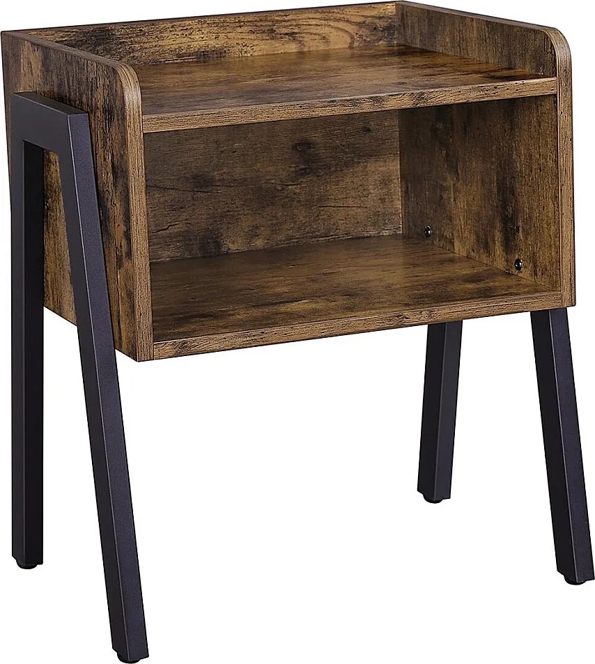 Stolik boczny 46x35x51,5 cm brązowy rustykalny alinru