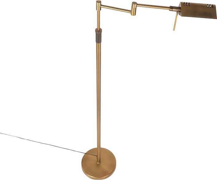 Designerska lampa podłogowa brązowa w tym LED ze ściemniaczem dotykowym - Notia