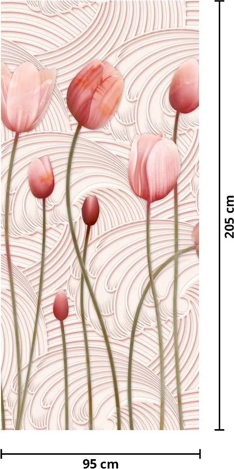 Fototapeta na drzwi - Różowe tulipany (95x205cm)