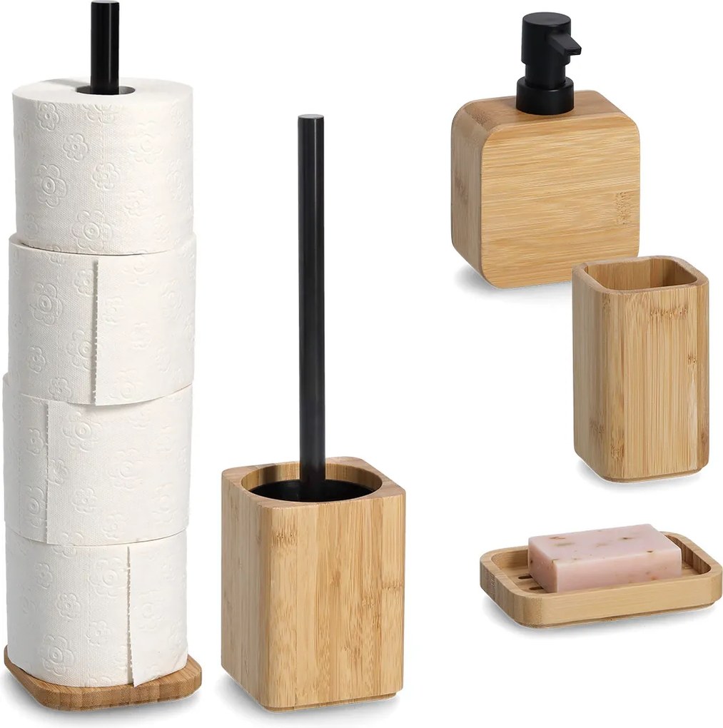 Szczotka do WC z pojemnikiem, bambus, ZELLER