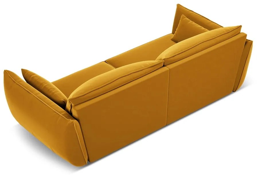 Musztardowa aksamitna sofa 208 cm Vanda – Mazzini Sofas