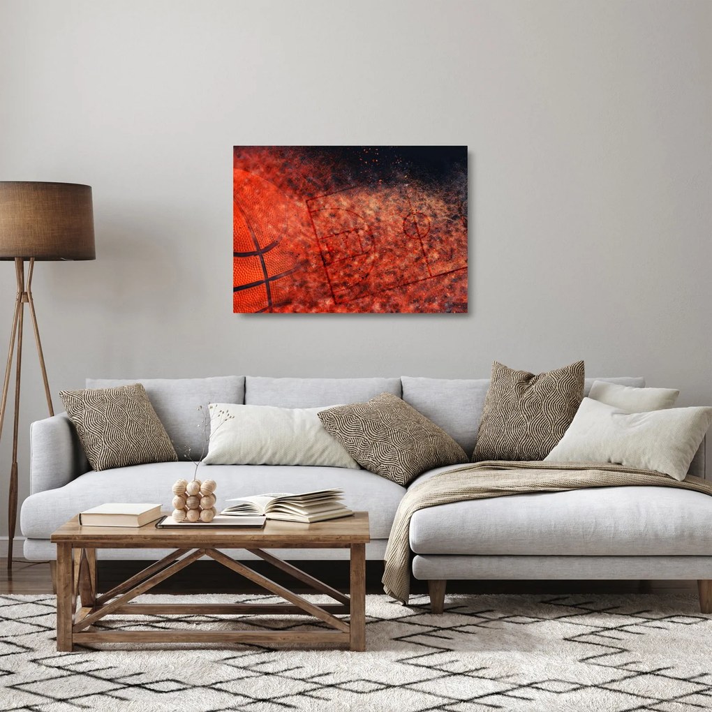 Obraz na szkle - Piłka do koszykówki (70x50 cm)