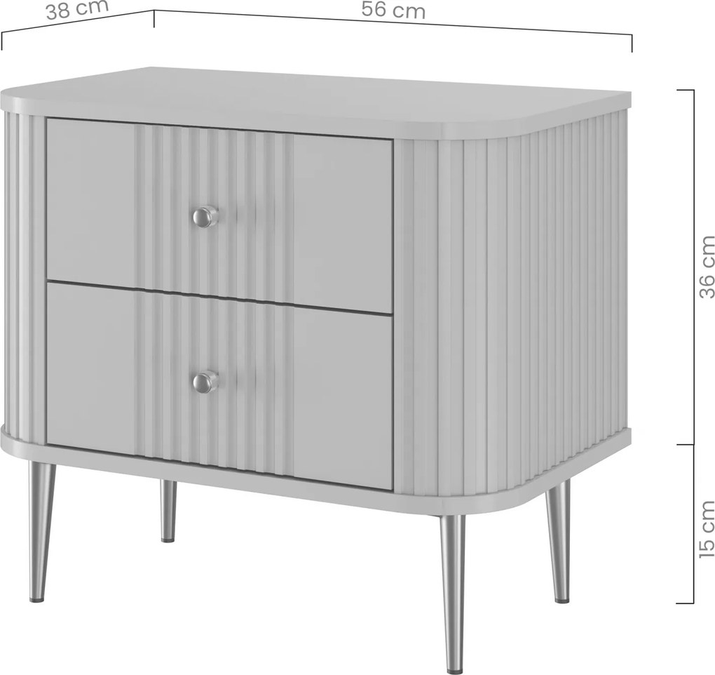 Zestaw szafek nocnych Vesper 56 cm - kaszmir / orzech / złote nogi