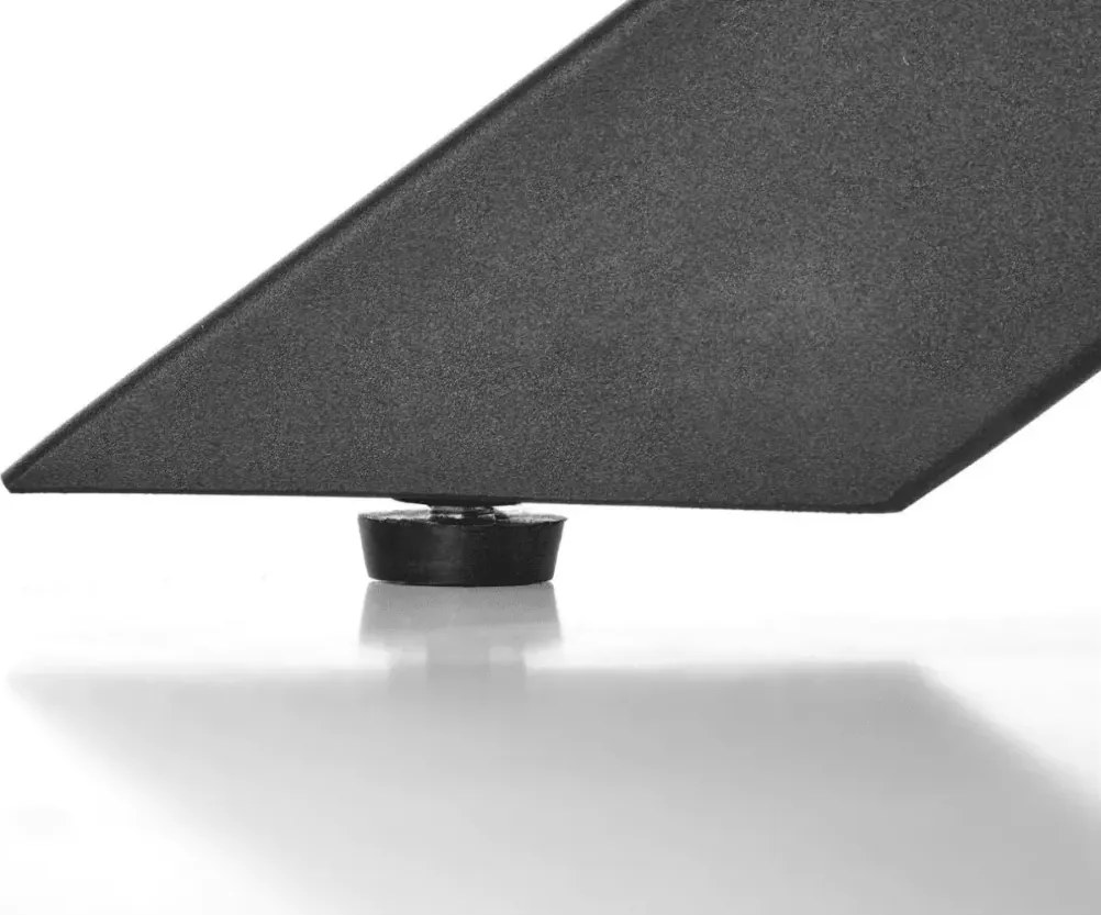Prostokątny rozkładany stół Olivaro 160-200x90 cm - blat z okleiny naturalnej w kolorze dębu i metalowy czarny stelaż