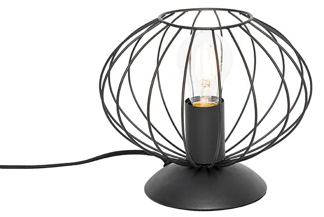 Przemysłowa lampa stołowa czarna - MargaritaDesignerski Oswietlenie wewnetrzne