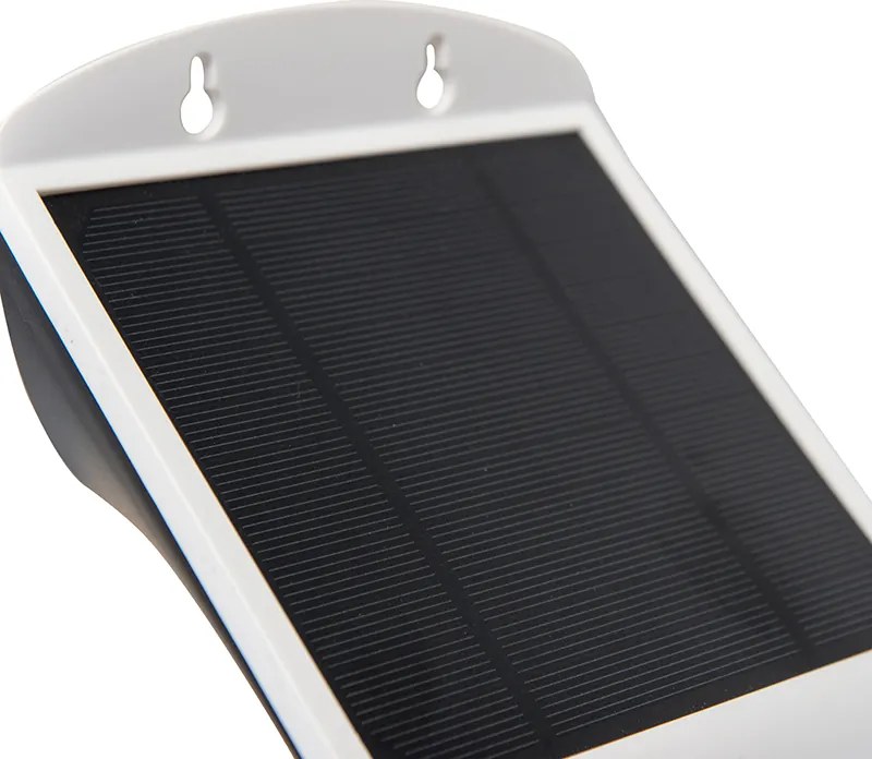 Lampa ścienna zewnętrzna biała 21,5 cm z regulacją jasności i czujnikiem na panelu słonecznym - Daya