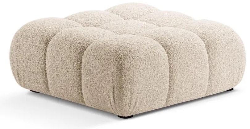 Beżowy podnóżek modułowy z materiału bouclé Bellis – Micadoni Home
