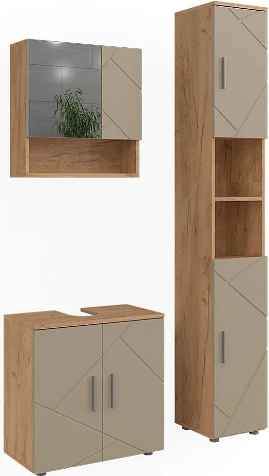 Zestaw mebli łazienkowych beżowy 60x30x59 irma