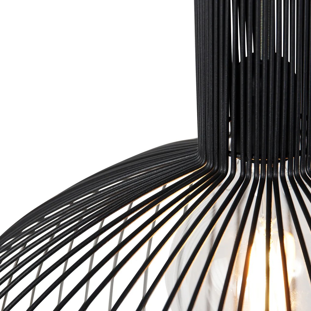 Inteligentna okrągła lampa wisząca czarna 50 cm w tym Wifi G95 - Dos