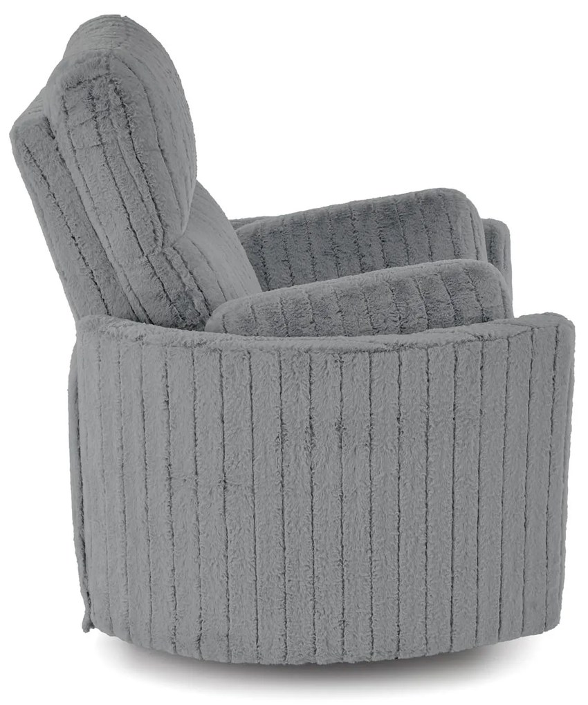 Fotel wypoczynkowy, obrotowy, elektrycznie rozkładany, bujany PEGAS popiel