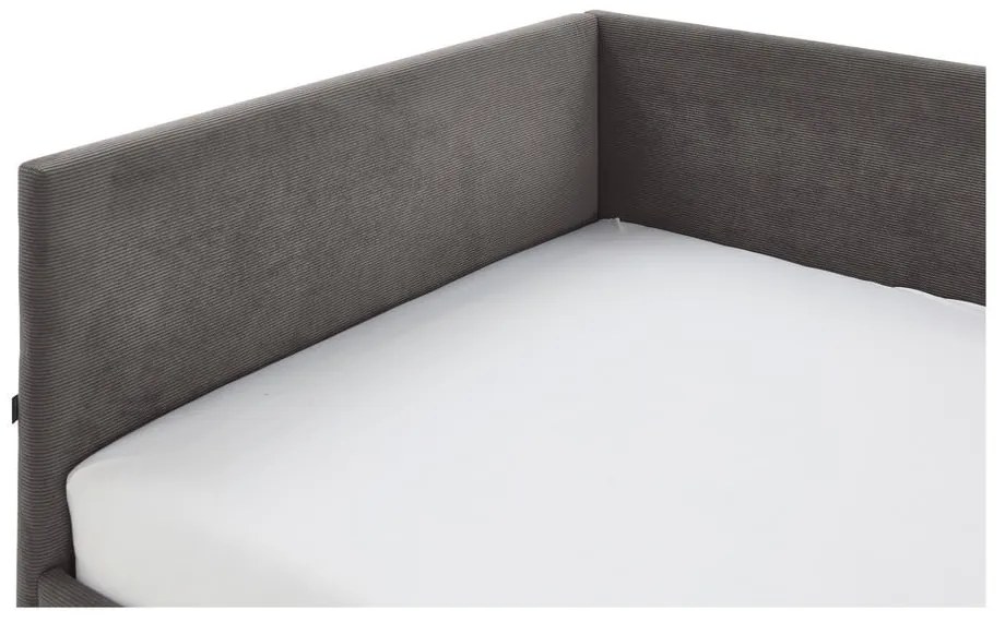 Antracytowe narożne łóżko dziecięce ze schowkiem 140x200 cm Cool – Meise Möbel