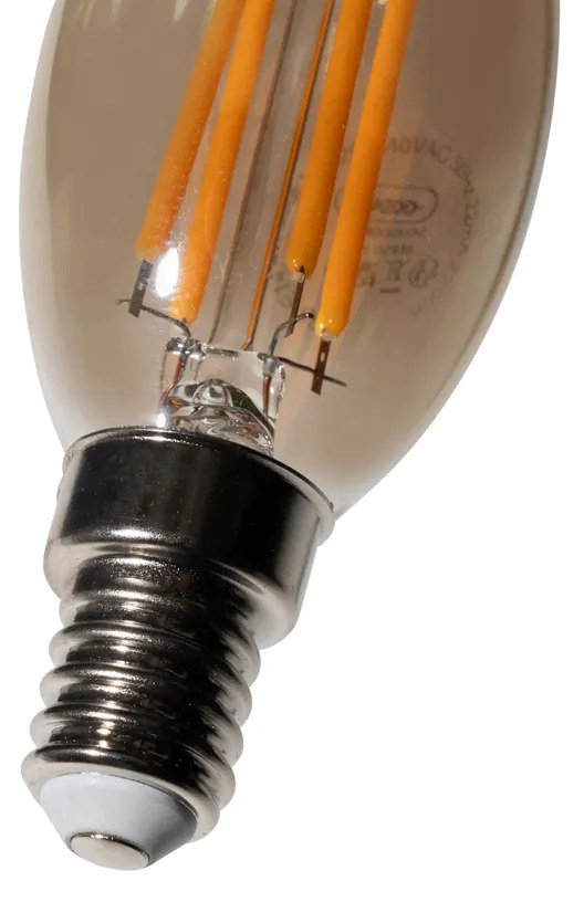 Zestaw 5 ściemnialnych żarówek LED E14 B35 Smoke 4W 300 lm 2200K