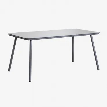 Prostokątny Stół Ogrodowy 160x90 Cm Z Szkła Arhiza Grafitowa Szarość - Sklum