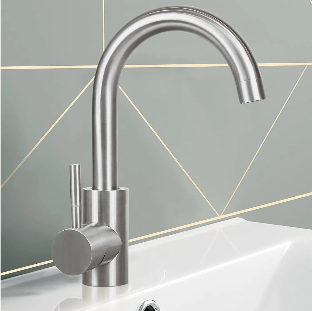 NETTLIFE kran kuchenny, umywalka łazienkowa, wysokociśnieniowy kran łazienkowy ze stali nierdzewnej
