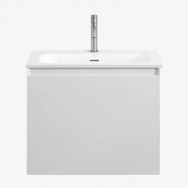 Zestaw Wiszących Mebli Łazienkowych Zintegrowany Z Umywalką Macrae Biała & Bezlusterkowiec & - Sklum