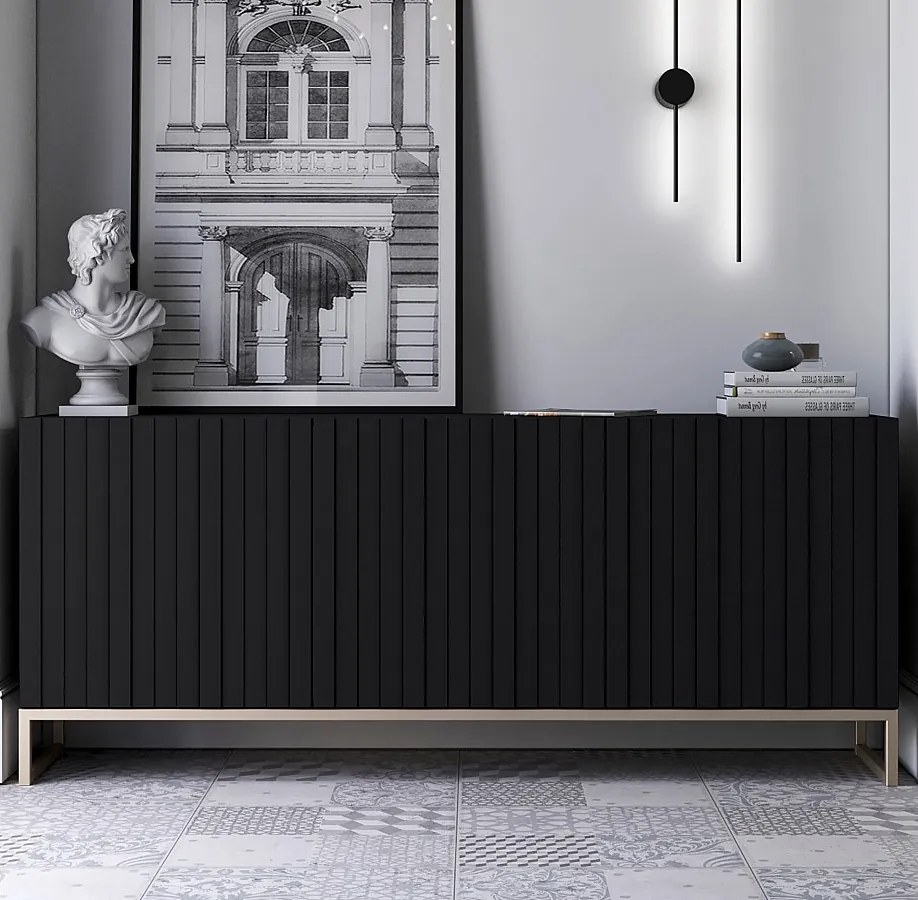 Komoda TAL 3D 168 czarna mat