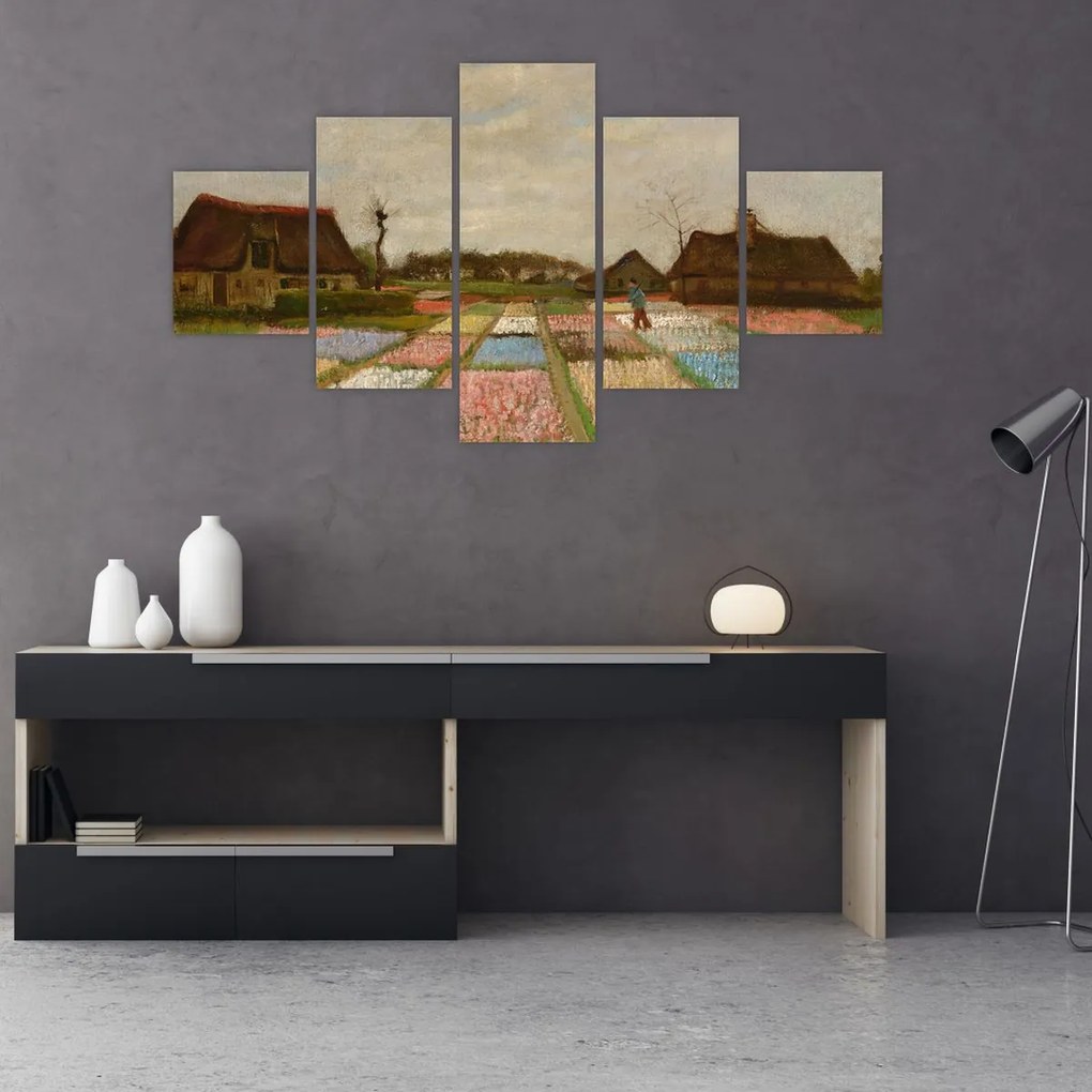 Obraz - Vincent van Gogh, Flower Beds in Holland, reprodukcje (125x70 cm)