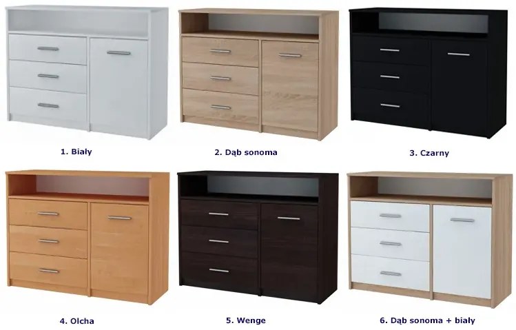 Komoda z szufladami i półkami do salonu wenge H0-Z41