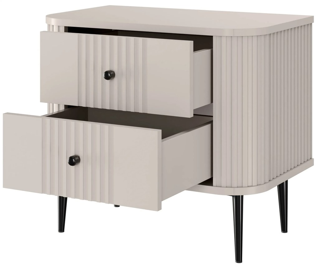Zestaw szafek nocnych Vesper 56 cm - kaszmir / czarne nogi