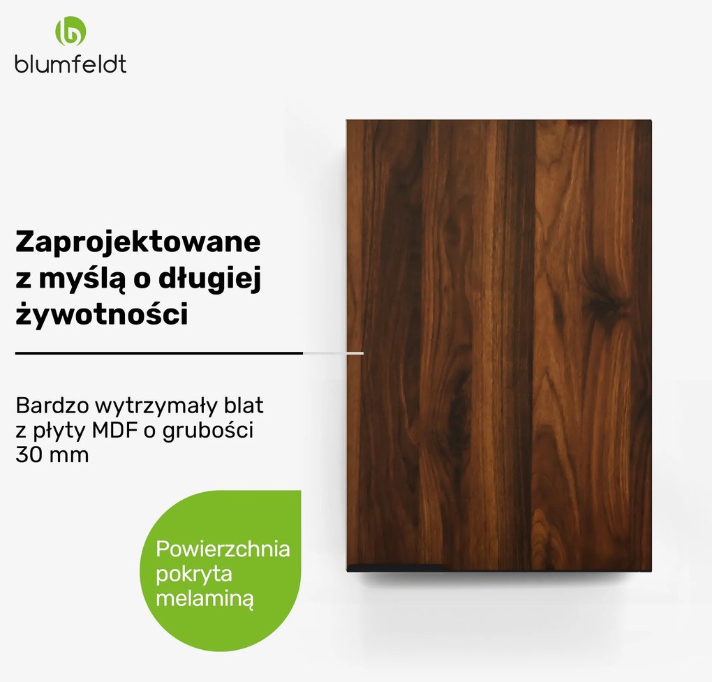 Blumfeldt WoodVista szafka wysoka, Soft-Close, uchwyty aluminiowe