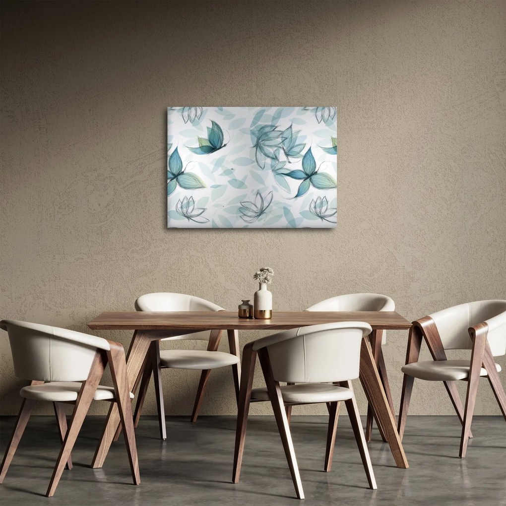 Obraz - Niebieskie motyle (70x50 cm)