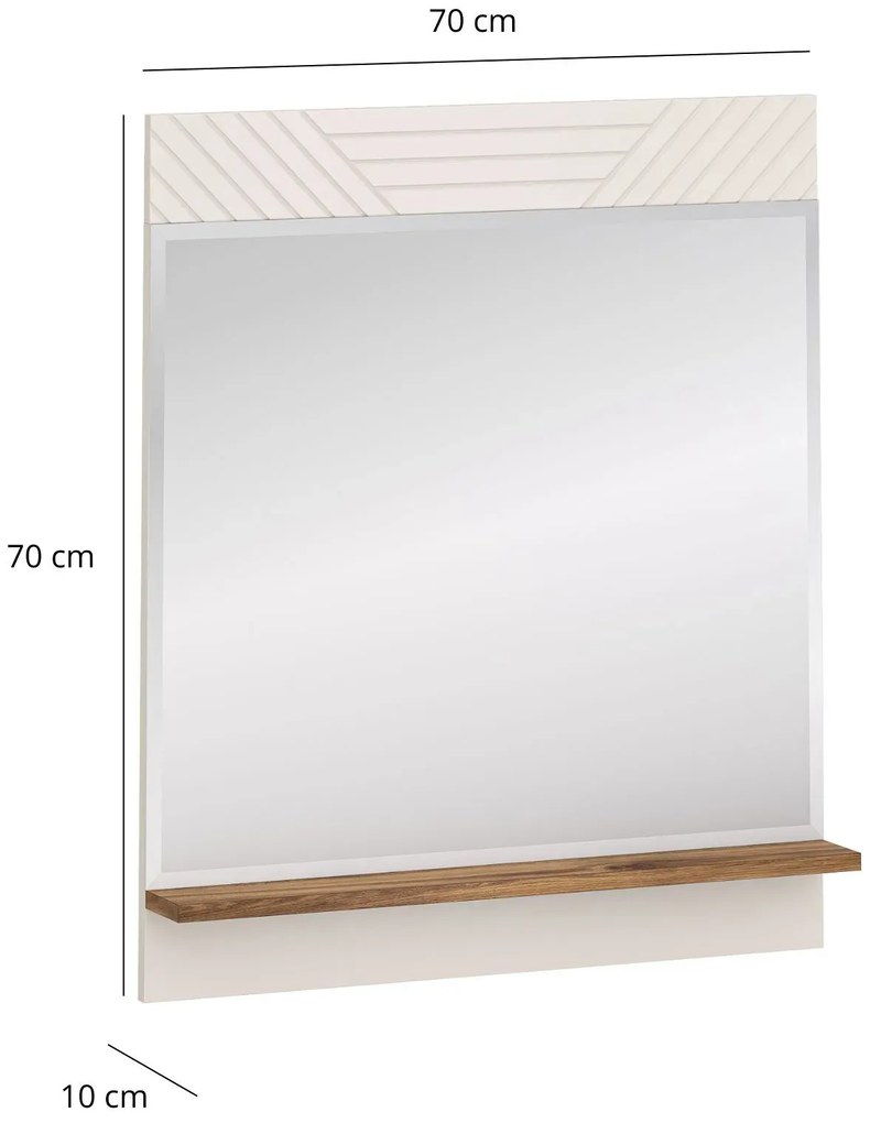 Lustro ścienne do przedpokoju kaszmir + dąb castello A7-R55