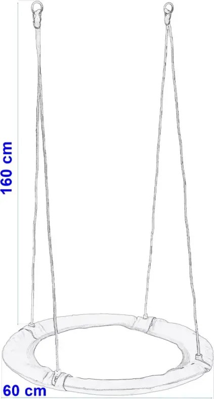 Huśtawka ogrodowa bocianie gniazdo ROMANO kolorowa 60 cm