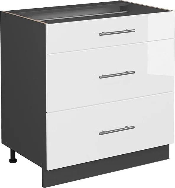 Szafka dolna do kuchni biały wysoki połysk 80x60x82 fame-line