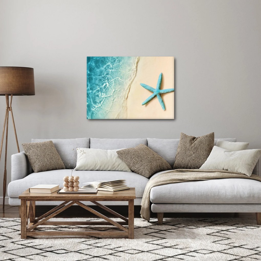Obraz - Rozgwiazda na plaży (70x50 cm)