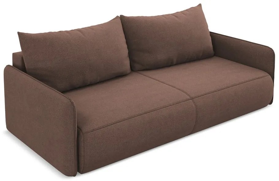 Różowa rozkładana/ze schowkiem sofa 216 cm Nanea – Makamii